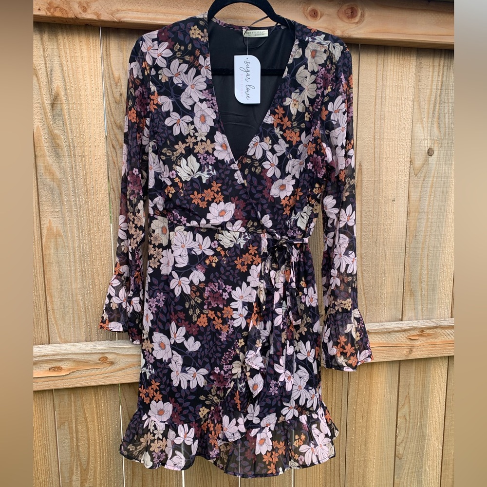 Boutique floral wrap dress